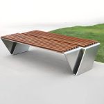 Metallischer Picknicktisch Art Deco aus Verbundholz, rötlich braun, 47"L x 35"B x 18"H