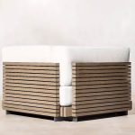 Textilbezogene Modulare Outdoor-Sectional-Sitzgruppe mit 5-teiligem Sectional-Sofa, 5-teiliges Set (2 Einzel- & 2 Eck- & 1 Fußstütze)