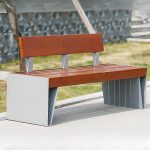 Natürliche Farbe Gartenbank im Art-Deco-Stil mit geschwungenen Armlehnen, Rücken, feuchtigkeitsbeständiges Holz, 70,9"L x 21,7"B x 30,7"H