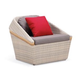 Creme Sofa mit Schaumstoffpolsterung, Kissen, UV-beständig für 1 Person, Trendiger Stil, inklusive Kissen, 1-Sitzer Sofa
