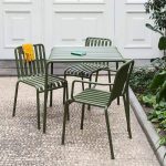 Art Deco wasserdichter grüner Legierungs-Esstisch, ohne Stühle, 47,2"L x 27,6"B x 29,5"H