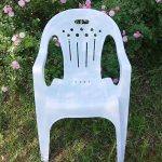 Chalk Outdoor Dining Set mit Polymer Compound Sitz - 7-teiliges Set, wetterfest mit Stuhl, einfachem Stil und Tisch, Weiß, 47,2"L x 47,2"B x 27,6"H, Tisch & 6 Stühle