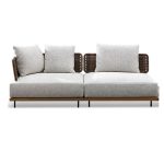 Zeitgenössische schwarze Legierung Sofa - Wasserdicht mit Kissen UV-beständig und Polster für 1, 1-Sitzer Sofa