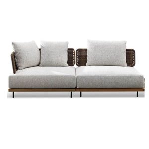 Zeitgenössische schwarze Legierung Sofa - Wasserdicht mit Kissen UV-beständig und Polster für 1, 1-Sitzer Sofa