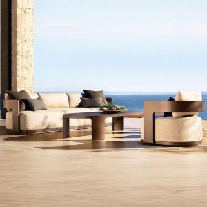 Weißes Sofa mit Schaumstofffüllung und Kissen, UV-beständig für 1, trendiger Stil mit Polster, 1-Sitzer Sofa, Aluminium