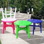 Zeitgenössischer grüner synthetischer Material sonnenbeständiger runder Patio-Esstisch, Grün, 43"L x 43"B x 27,5"H, ohne Stühle