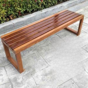 Zeitgenössische Sepia Kunstholz Picknickbank, 47"L x 16"B x 18"H