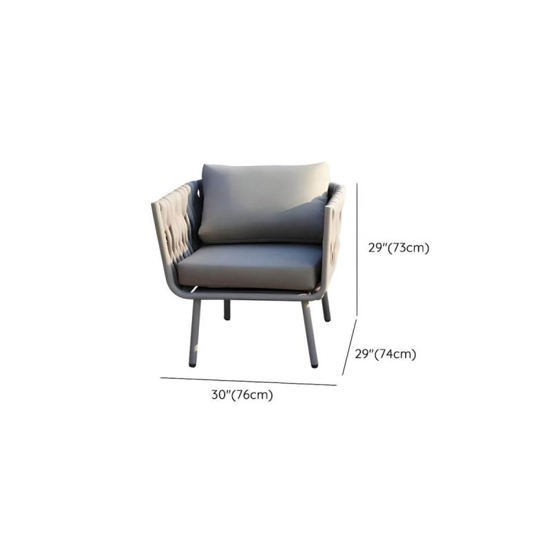 Dimension of Rope Woven Modern Patio Sofa Combination Waterproof with Metal Frame - 3-PIece Set(1 Chair & 1 3-Person Sofa & 1 Coffee Table）
