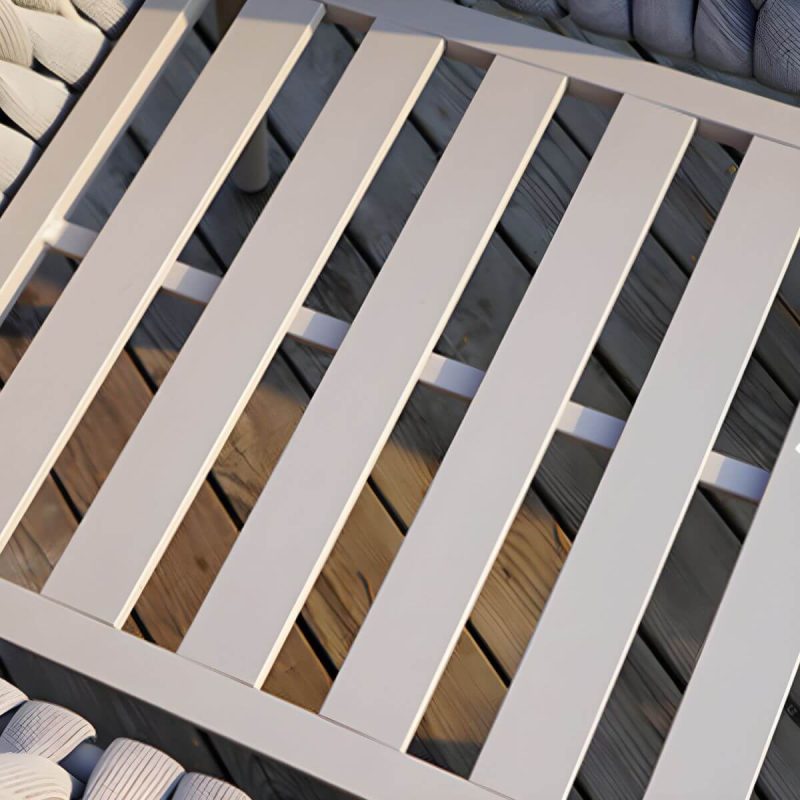Seilgeflochtener moderner Patio-Sofa-Kombination wasserdicht mit Metallrahmen - 2-teiliges Set (1 3-Personen-Sofa & 1 Couchtisch)