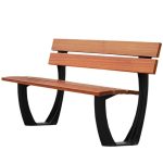 Zeitgenössisches Midnight Black Alloy Patio Bänkchen mit gebogener Sitzfläche und Rückenlehne, 59"L x 22"B x 34"H