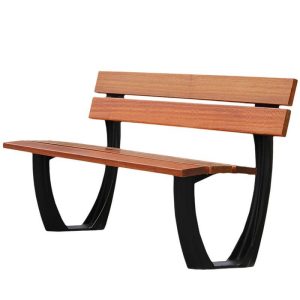Zeitgenössisches Midnight Black Alloy Patio Bänkchen mit gebogener Sitzfläche und Rückenlehne, 59"L x 22"B x 34"H