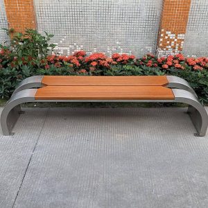 Zeitgenössische Picknickbank in natürlicher Farbe aus Holzwerkstoff, 63"L x 30"B x 18"H